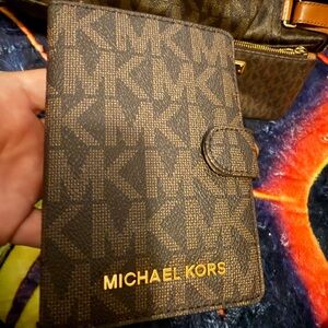 Michael Kors Dark Brown Monogram Passport Holder